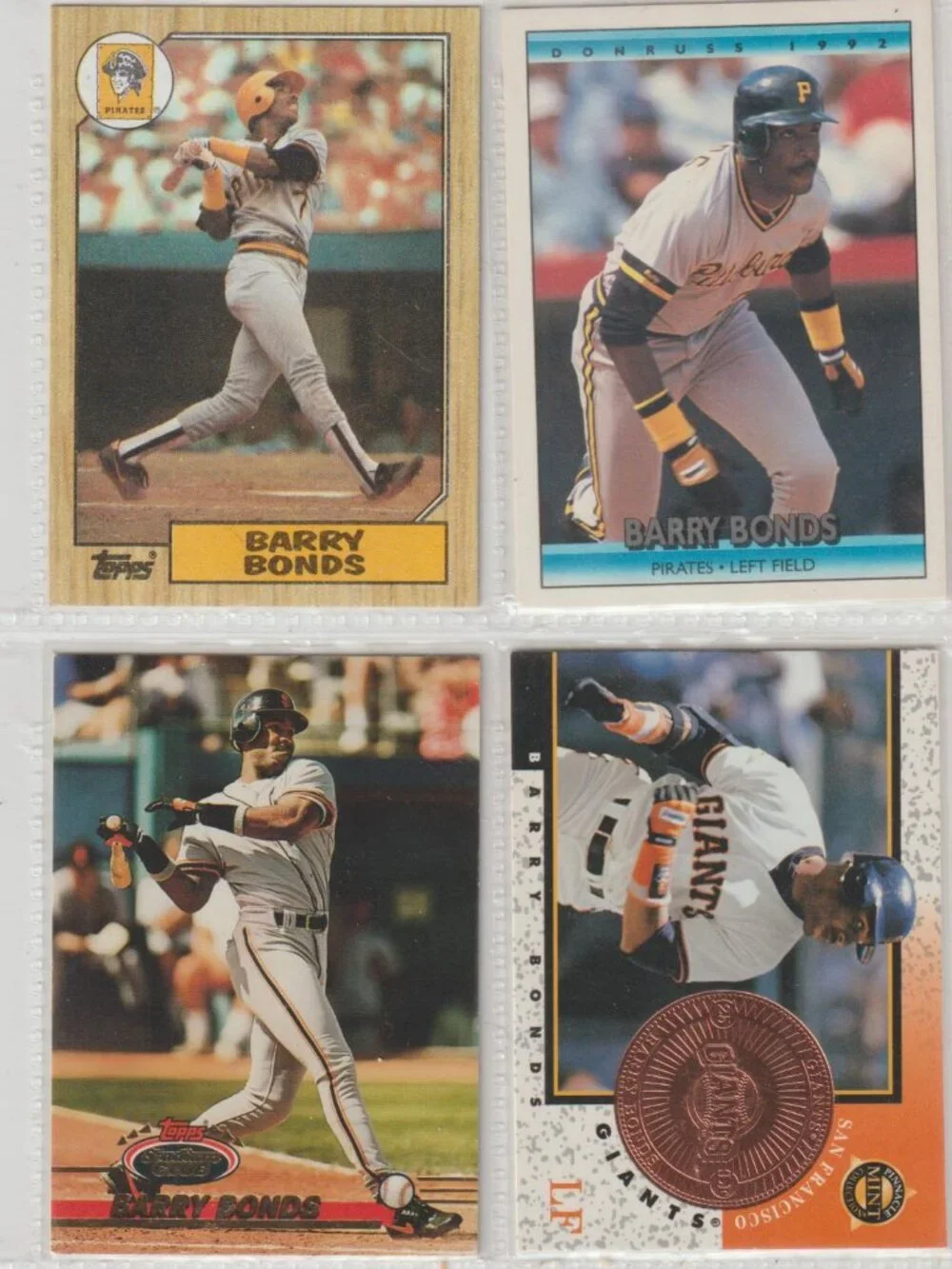 Barry Bonds 4 Card Lot – Rookie + Inserts/Base Mix #24